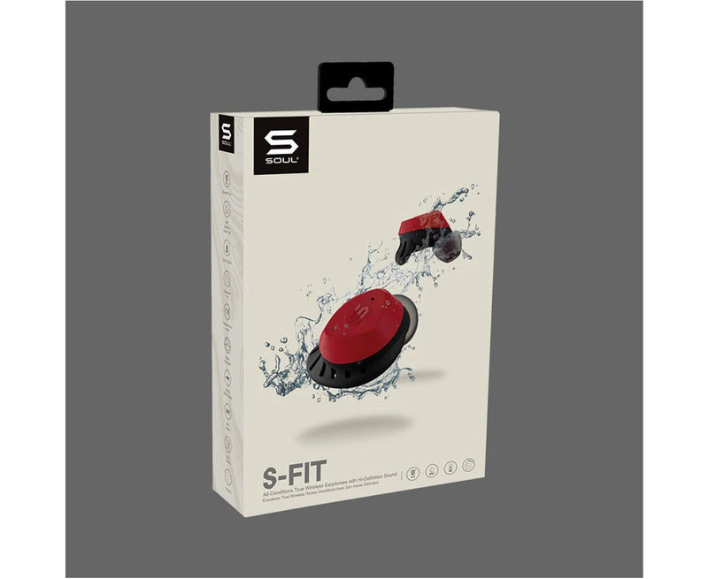 SOUL S-Fit - All-Conditions True Wireless Earphones Red